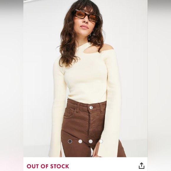 Topshop Knit Cut Out Top - Picture 7 of 7